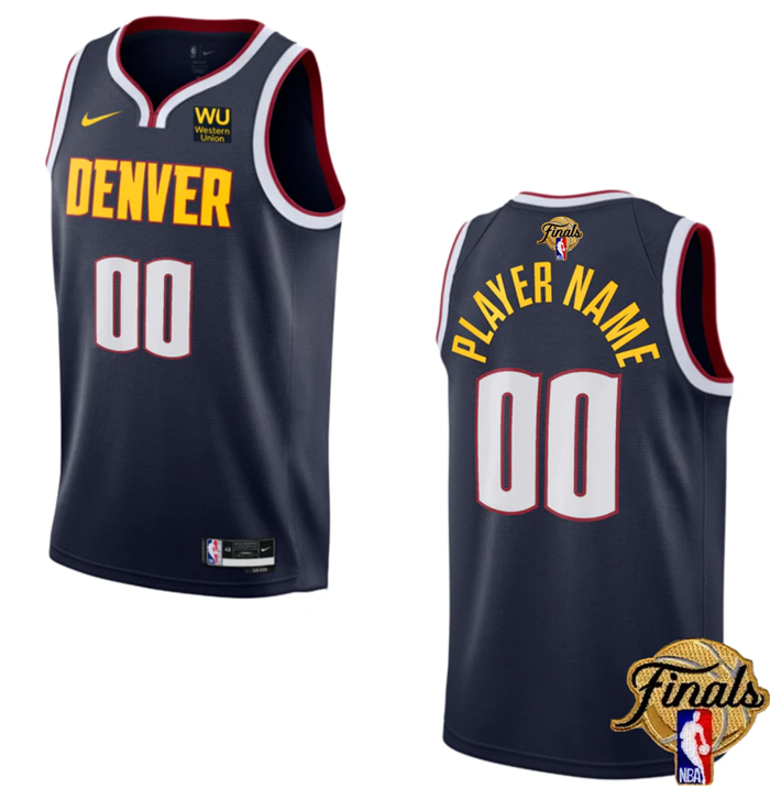 Denver Nuggets Customized Navy 2023 Finals Icon Edition With NO.6 Patch Stitched Jersey